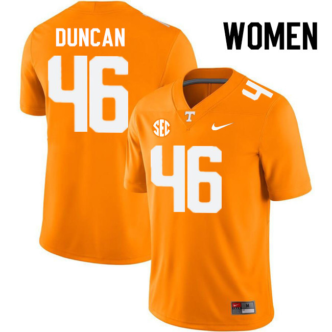 Women #46 Cody Duncan Tennessee Volunteers College Football Jerseys Stitched-Orange